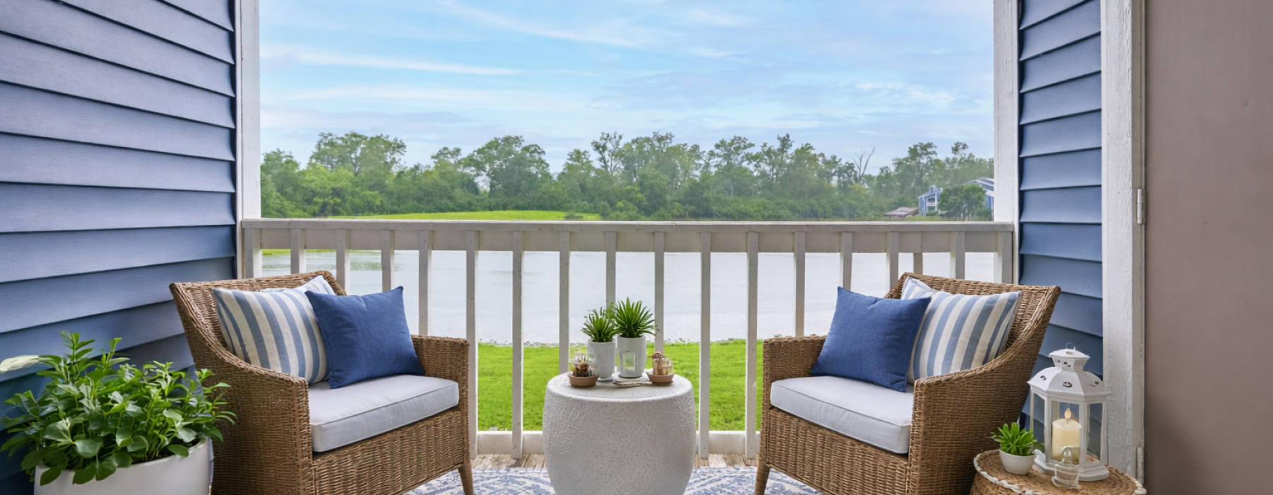 patio view of the pond