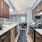 Staged upgraded apartment kitchen with blue runner