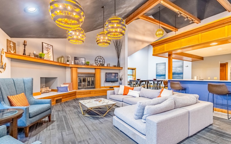 Apartment clubhouse lounge